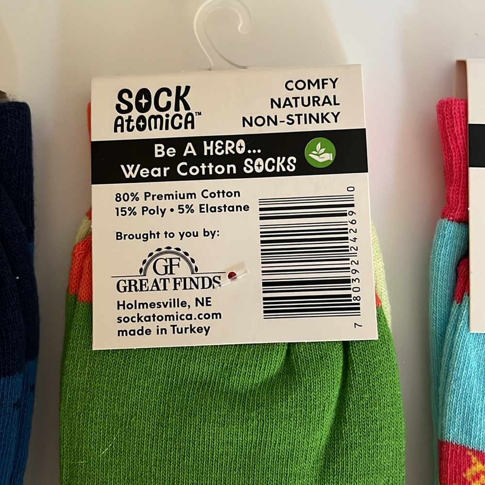 Set of 3 Sock Atomica Socks-German Shepherd, Sleepin Sloth, You are My Sunshine - Picture 4 of 6